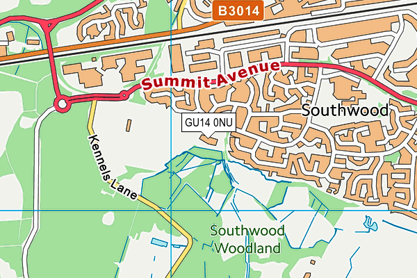Nuffield Health (Farnborough) map (GU14 0NU) - OS VectorMap District (Ordnance Survey)