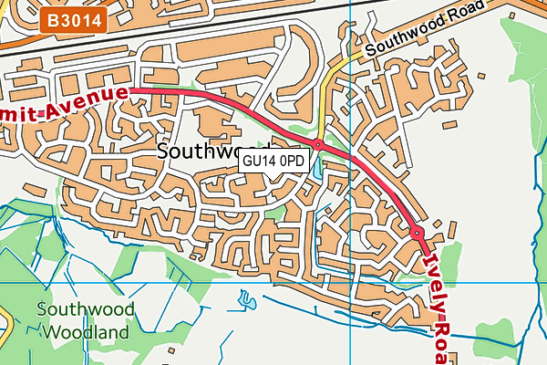 GU14 0PD map - OS VectorMap District (Ordnance Survey)