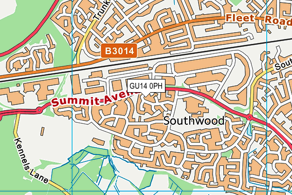 GU14 0PH map - OS VectorMap District (Ordnance Survey)