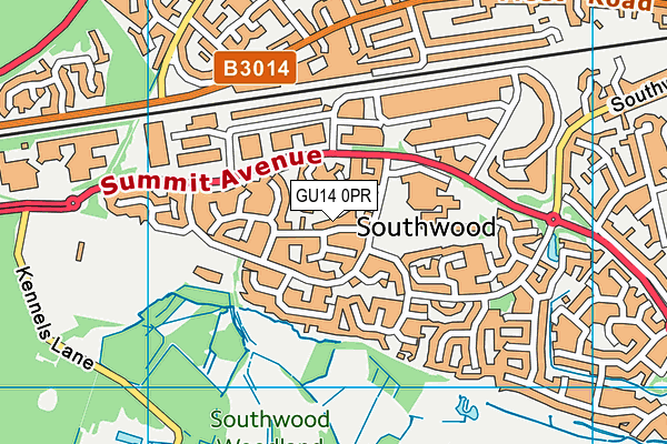 GU14 0PR map - OS VectorMap District (Ordnance Survey)