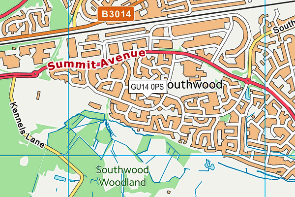 GU14 0PS map - OS VectorMap District (Ordnance Survey)