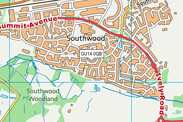 GU14 0QB map - OS VectorMap District (Ordnance Survey)