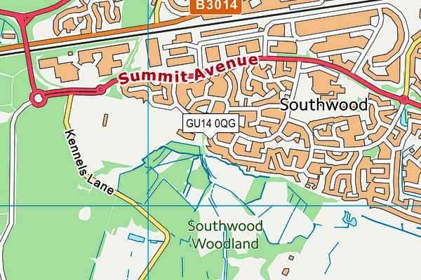 GU14 0QG map - OS VectorMap District (Ordnance Survey)