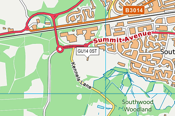 Kennels Lane map (GU14 0ST) - OS VectorMap District (Ordnance Survey)