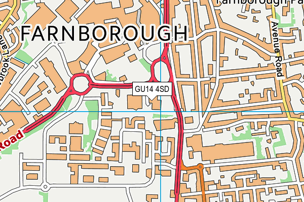 GU14 4SD map - OS VectorMap District (Ordnance Survey)