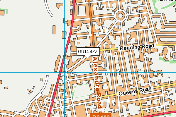 GU14 4ZZ map - OS VectorMap District (Ordnance Survey)