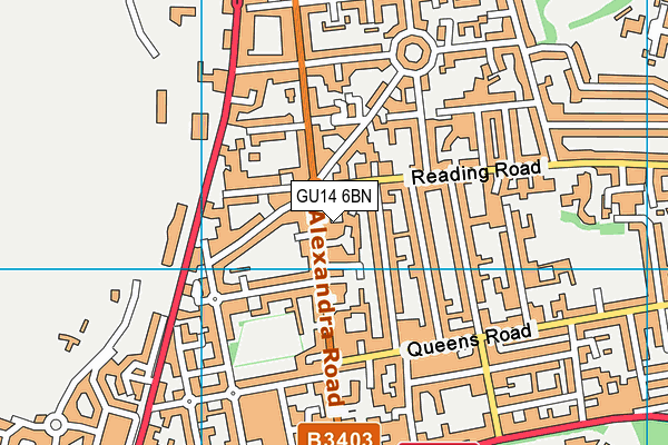 GU14 6BN map - OS VectorMap District (Ordnance Survey)