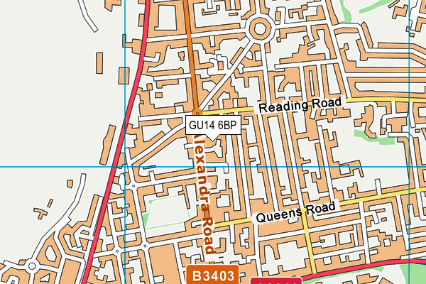 GU14 6BP map - OS VectorMap District (Ordnance Survey)