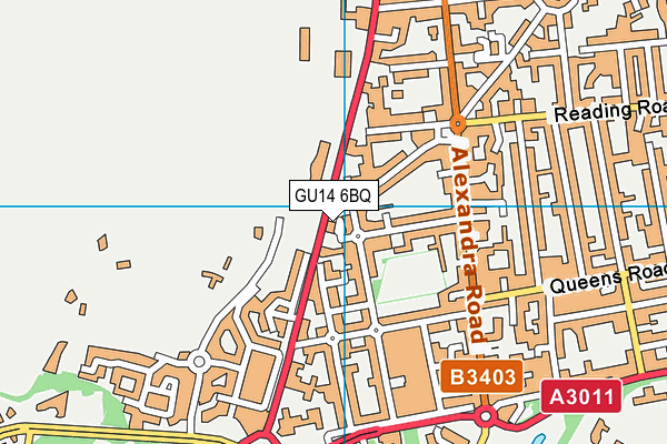 GU14 6BQ map - OS VectorMap District (Ordnance Survey)