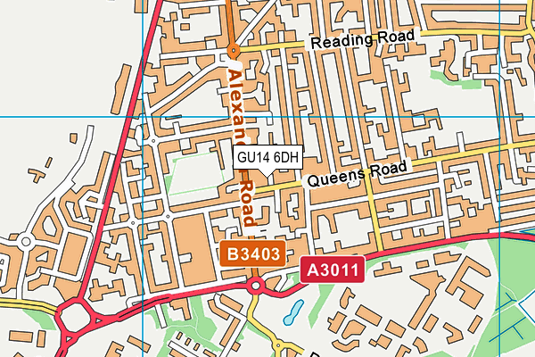 GU14 6DH map - OS VectorMap District (Ordnance Survey)