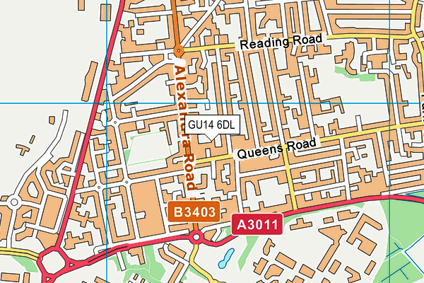 GU14 6DL map - OS VectorMap District (Ordnance Survey)