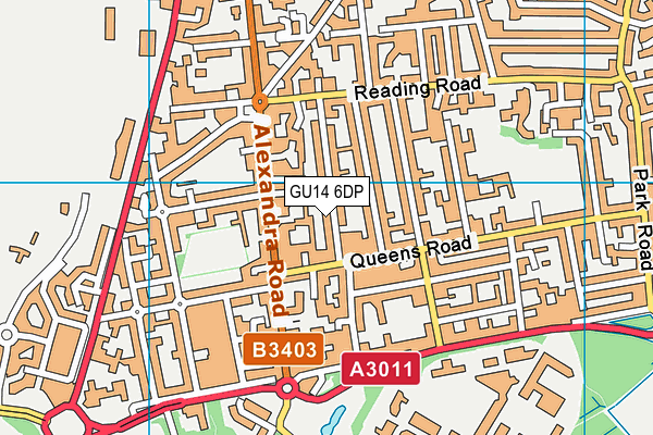 GU14 6DP map - OS VectorMap District (Ordnance Survey)