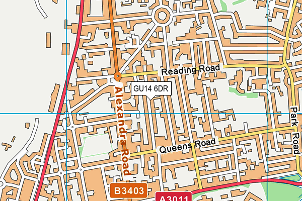 GU14 6DR map - OS VectorMap District (Ordnance Survey)