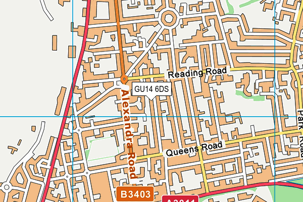 GU14 6DS map - OS VectorMap District (Ordnance Survey)