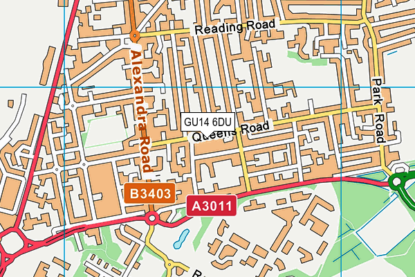 St Mark's Church of England Aided Primary School map (GU14 6DU) - OS VectorMap District (Ordnance Survey)