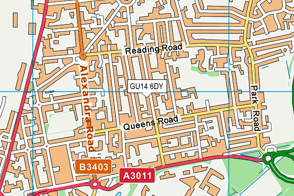 GU14 6DY map - OS VectorMap District (Ordnance Survey)