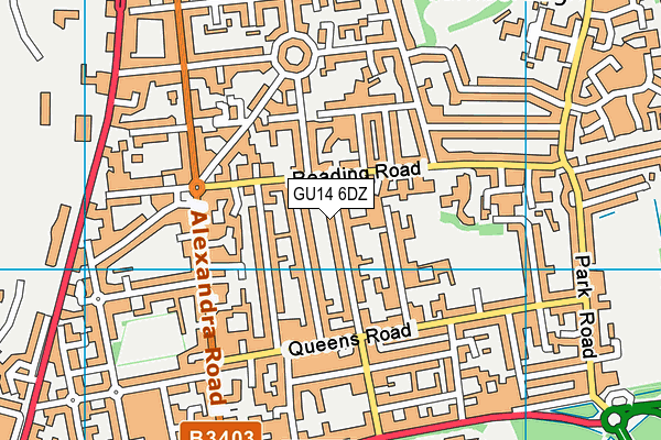 GU14 6DZ map - OS VectorMap District (Ordnance Survey)
