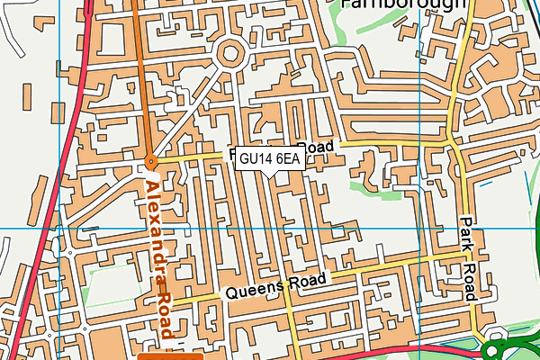 GU14 6EA map - OS VectorMap District (Ordnance Survey)