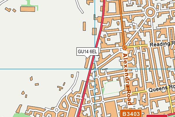 GU14 6EL map - OS VectorMap District (Ordnance Survey)