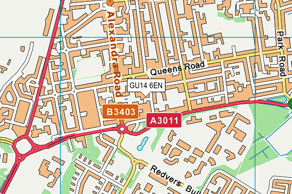 GU14 6EN map - OS VectorMap District (Ordnance Survey)