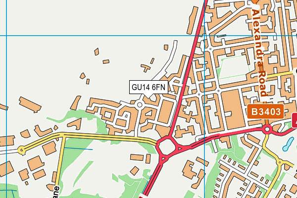 GU14 6FN map - OS VectorMap District (Ordnance Survey)