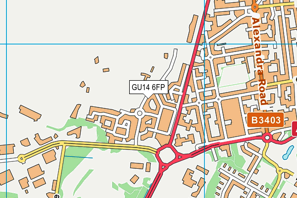 GU14 6FP map - OS VectorMap District (Ordnance Survey)