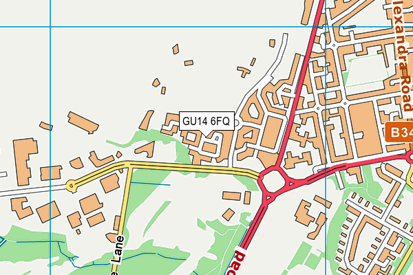 GU14 6FQ map - OS VectorMap District (Ordnance Survey)