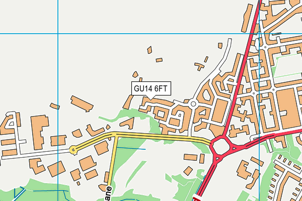 GU14 6FT map - OS VectorMap District (Ordnance Survey)