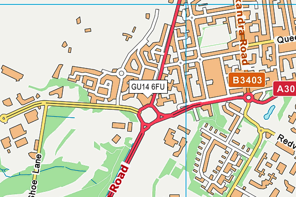 GU14 6FU map - OS VectorMap District (Ordnance Survey)