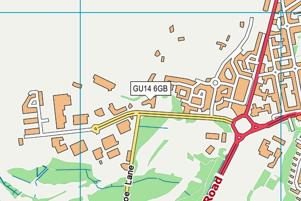 GU14 6GB map - OS VectorMap District (Ordnance Survey)