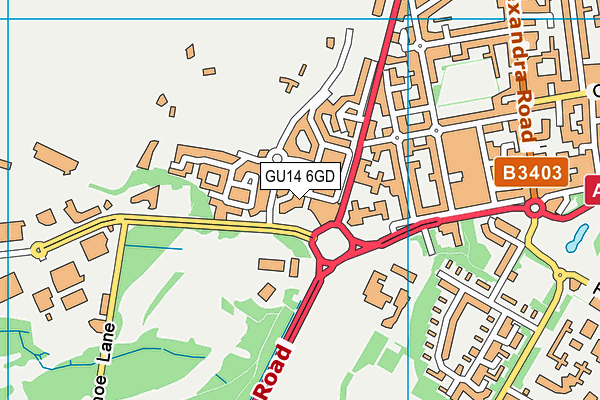 GU14 6GD map - OS VectorMap District (Ordnance Survey)
