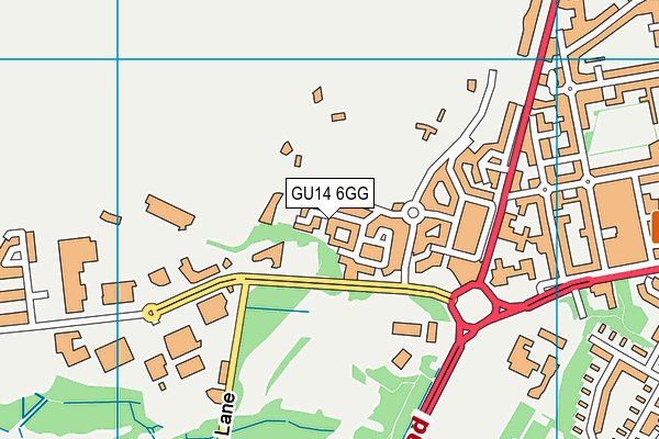 GU14 6GG map - OS VectorMap District (Ordnance Survey)