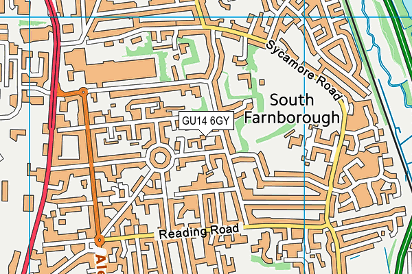 GU14 6GY map - OS VectorMap District (Ordnance Survey)