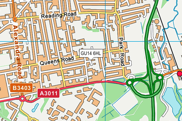 GU14 6HL map - OS VectorMap District (Ordnance Survey)