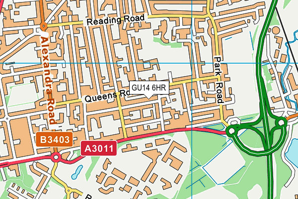 GU14 6HR map - OS VectorMap District (Ordnance Survey)