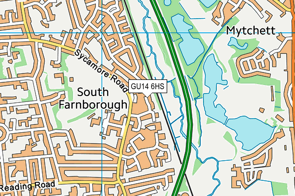 GU14 6HS map - OS VectorMap District (Ordnance Survey)