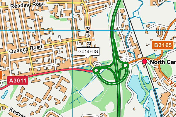 GU14 6JG map - OS VectorMap District (Ordnance Survey)