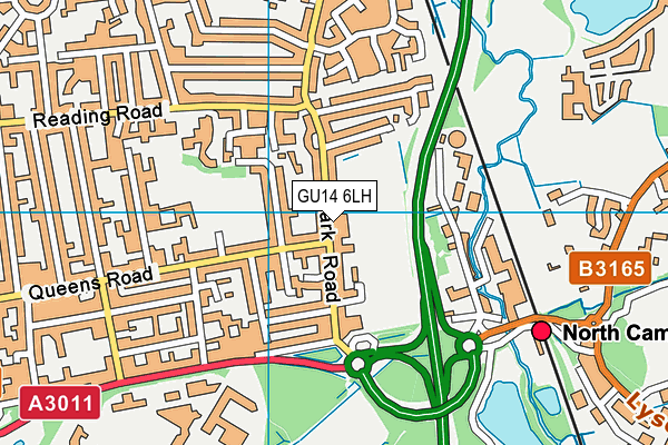 GU14 6LH map - OS VectorMap District (Ordnance Survey)