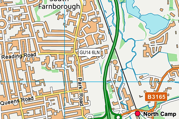 GU14 6LN map - OS VectorMap District (Ordnance Survey)