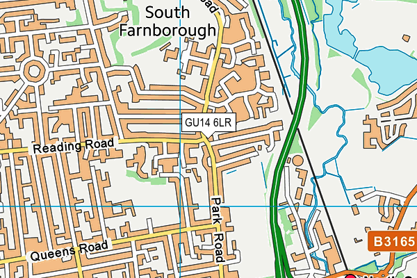 GU14 6LR map - OS VectorMap District (Ordnance Survey)