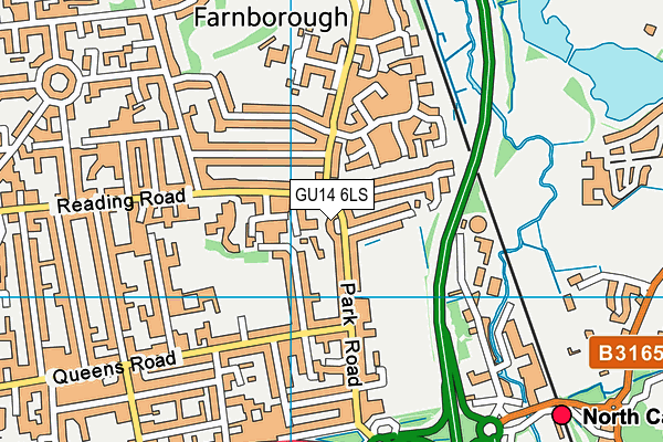 GU14 6LS map - OS VectorMap District (Ordnance Survey)