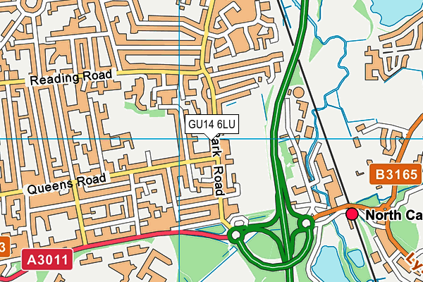 GU14 6LU map - OS VectorMap District (Ordnance Survey)