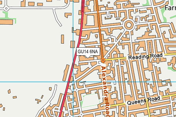 GU14 6NA map - OS VectorMap District (Ordnance Survey)