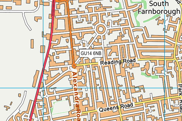 GU14 6NB map - OS VectorMap District (Ordnance Survey)