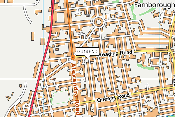 GU14 6ND map - OS VectorMap District (Ordnance Survey)