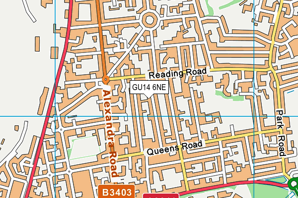 GU14 6NE map - OS VectorMap District (Ordnance Survey)