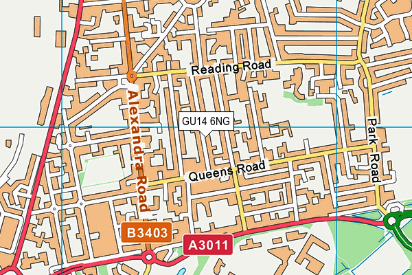 GU14 6NG map - OS VectorMap District (Ordnance Survey)