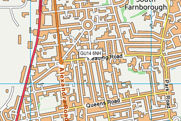 GU14 6NH map - OS VectorMap District (Ordnance Survey)