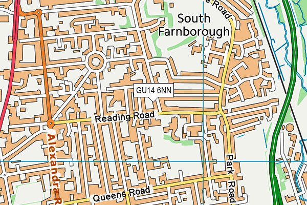 GU14 6NN map - OS VectorMap District (Ordnance Survey)