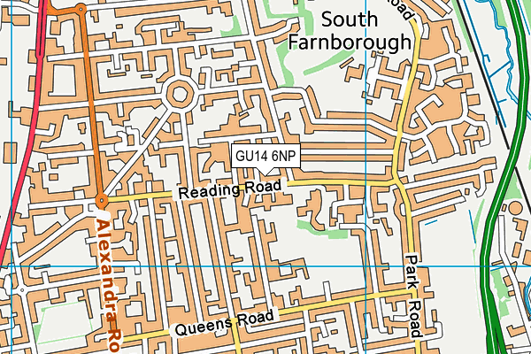 GU14 6NP map - OS VectorMap District (Ordnance Survey)